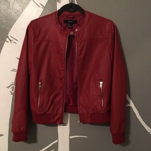 Forever21 Red “leather” Moto jacket